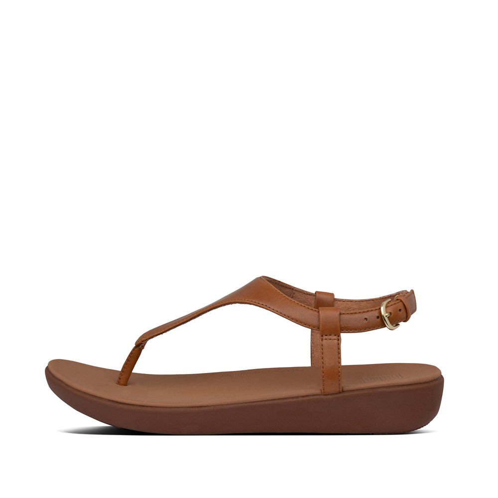 Fitflop Womens Sandals - Lainey Leather Back-strap - Brown - 079-ZNGLHB